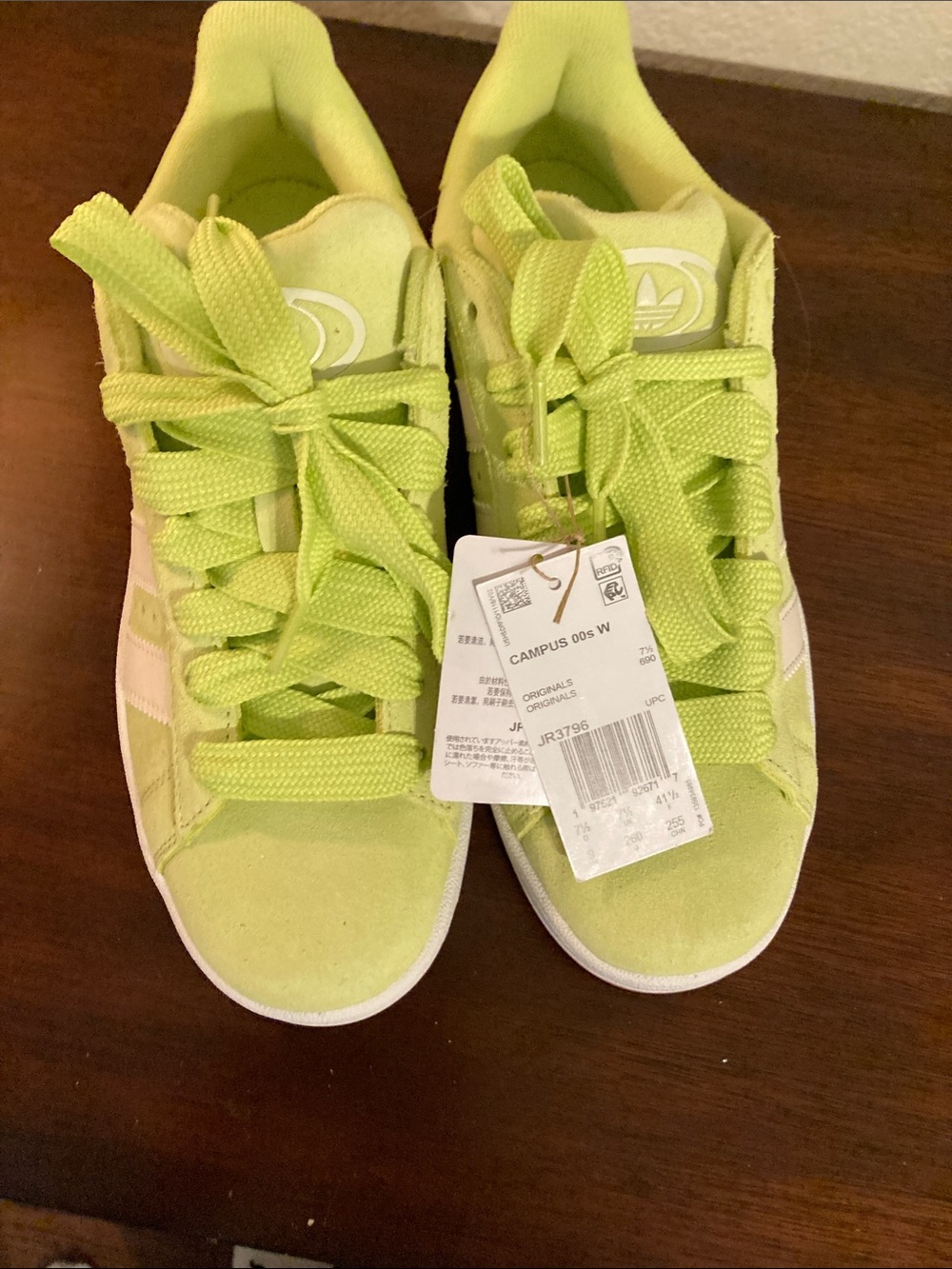 adidas Lime Green Suede Campus Sneakers Size 9